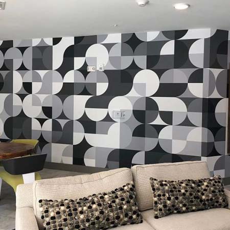 Accent Wall Black and White Image